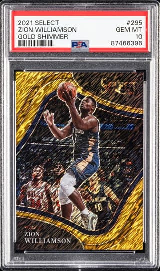 Zion Williamson — 2021 Panini Select Gold Shimmer • #295